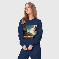 Костюм хлопковый женский Солнечный Майами, цвет: тёмно-синий — фото 2