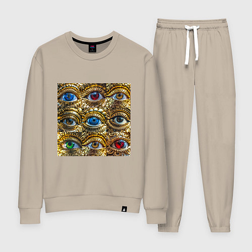 Женский костюм Золотые глаза разного цвета в стиле стимпанк / Миндальный – фото 1