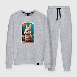 Костюм хлопковый женский Пушистый маленький кролик, цвет: меланж
