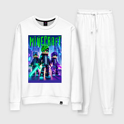 Костюм хлопковый женский Cyberpunk and Minecraft - collaboration, цвет: белый