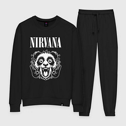 Костюм хлопковый женский Nirvana rock panda, цвет: черный