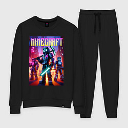Женский костюм Cyberpunk and Minecraft - ai art collaboration