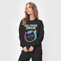 Костюм хлопковый женский Hollywood Undead rock star cat, цвет: черный — фото 2