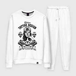 Костюм хлопковый женский Custom tattoo saloon, цвет: белый