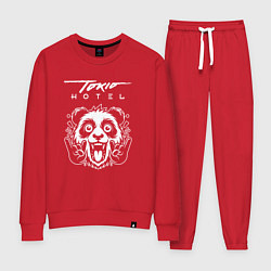 Костюм хлопковый женский Tokio Hotel rock panda, цвет: красный