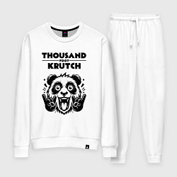 Костюм хлопковый женский Thousand Foot Krutch - rock panda, цвет: белый