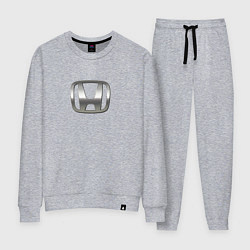 Костюм хлопковый женский Honda logo auto grey, цвет: меланж