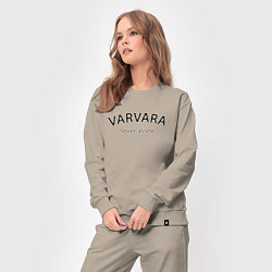 Костюм хлопковый женский Varvara never alone - motto, цвет: миндальный — фото 2