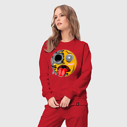 Костюм хлопковый женский Гипносмайл emoji, цвет: красный — фото 2