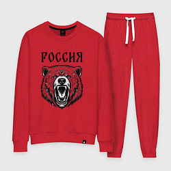 Костюм хлопковый женский Медведь Россия, цвет: красный