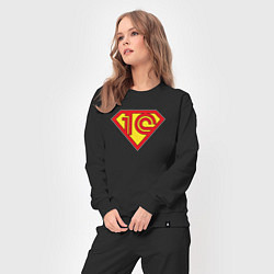 Костюм хлопковый женский Супер 1cмен, цвет: черный — фото 2