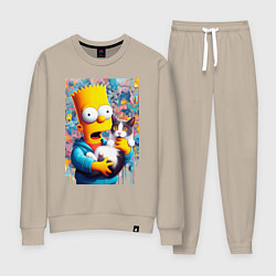 Женский костюм Bart Simpson with a kitten - ai art