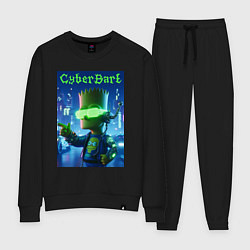 Костюм хлопковый женский Cyber Bart - neon glow ai art, цвет: черный