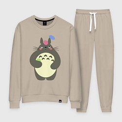 Костюм хлопковый женский Totoro game, цвет: миндальный