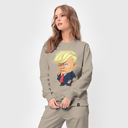 Костюм хлопковый женский Мистер Трамп, цвет: миндальный — фото 2