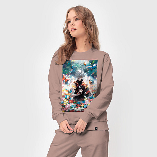 Женский костюм Адский рай Габимару цветы / Пыльно-розовый – фото 3