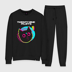 Костюм хлопковый женский Twenty One Pilots rock star cat, цвет: черный