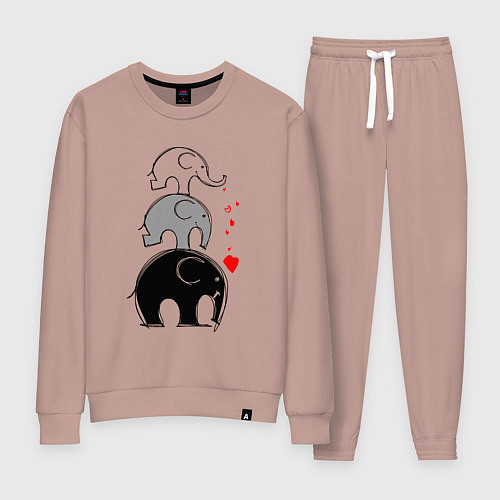 Женский костюм Милые слоники / Пыльно-розовый – фото 1