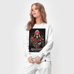 Костюм хлопковый женский Assassins creed профиль игрока, цвет: белый — фото 2
