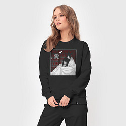 Костюм хлопковый женский Безразличие любви, цвет: черный — фото 2