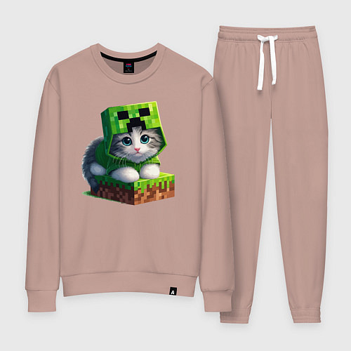 Женский костюм Kitten creeper collaboration - ai art / Пыльно-розовый – фото 1