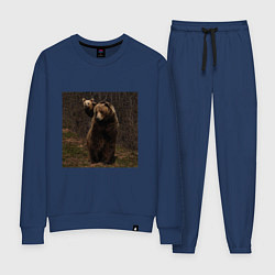 Костюм хлопковый женский Медведи гуляют по лесу, цвет: тёмно-синий