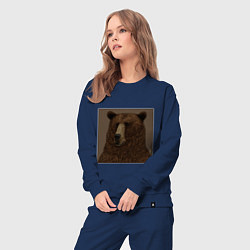 Костюм хлопковый женский Медведь странный, цвет: тёмно-синий — фото 2