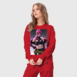 Костюм хлопковый женский Akali Kda League Of Legends, цвет: красный — фото 2