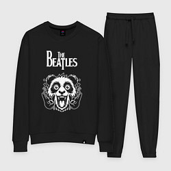 Костюм хлопковый женский The Beatles rock panda, цвет: черный