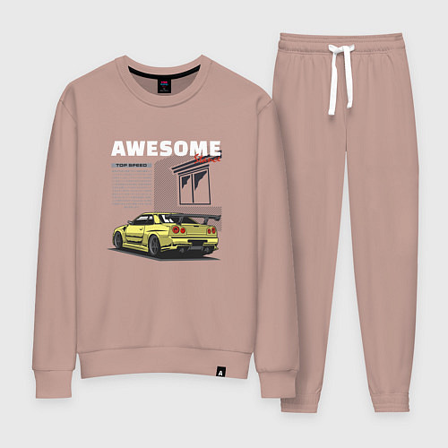 Женский костюм Невероятный nissan skyline / Пыльно-розовый – фото 1
