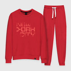 Костюм хлопковый женский New york city streetwear, цвет: красный