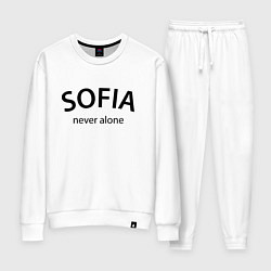 Костюм хлопковый женский Sofia never alone - motto, цвет: белый