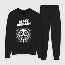 Костюм хлопковый женский Black Sabbath rock panda, цвет: черный