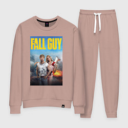 Костюм хлопковый женский Ryan Gosling and Emily Blunt the fall guy, цвет: пыльно-розовый