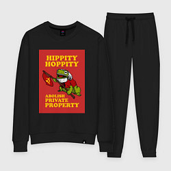 Костюм хлопковый женский Лягушка революционер, цвет: черный