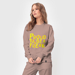 Костюм хлопковый женский Proud to be a freak, цвет: пыльно-розовый — фото 2