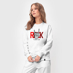Костюм хлопковый женский Rock forever skeleton hand, цвет: белый — фото 2