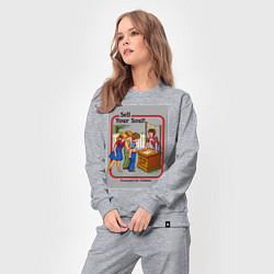Костюм хлопковый женский Продажа души мем, цвет: меланж — фото 2