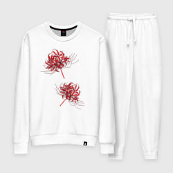Костюм хлопковый женский Токийский гуль Паучья лилия, цвет: белый