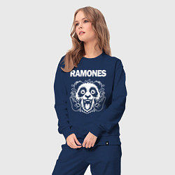 Костюм хлопковый женский Ramones rock panda, цвет: тёмно-синий — фото 2