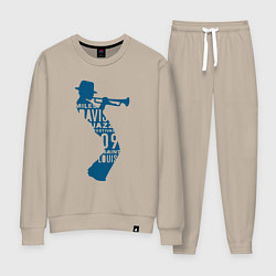 Костюм хлопковый женский Miles Davis jazz, цвет: миндальный