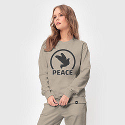 Костюм хлопковый женский Peace bird, цвет: миндальный — фото 2