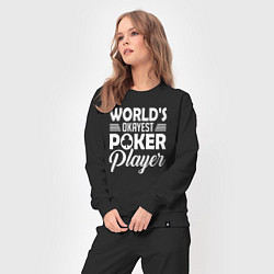 Костюм хлопковый женский Лучший в мире игрок в покер, цвет: черный — фото 2