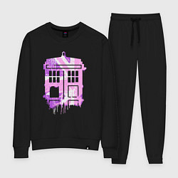 Костюм хлопковый женский Pink tardis, цвет: черный