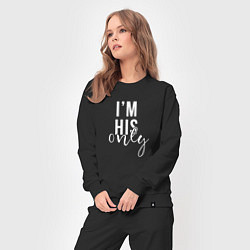 Костюм хлопковый женский I am his only, цвет: черный — фото 2