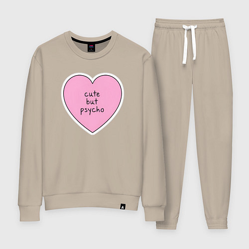 Женский костюм Cute but psycho pink heart / Миндальный – фото 1