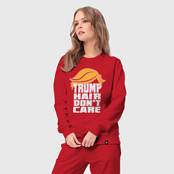 Костюм хлопковый женский Trump hair dont care, цвет: красный — фото 2