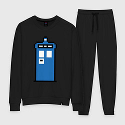 Костюм хлопковый женский Tardis pixels, цвет: черный