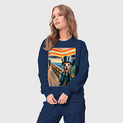 Костюм хлопковый женский Кенгуру кричит - мем нейросеть, цвет: тёмно-синий — фото 2