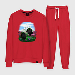 Костюм хлопковый женский Духи леса, цвет: красный